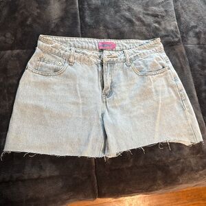 Edikted Light Blue Jean Shorts